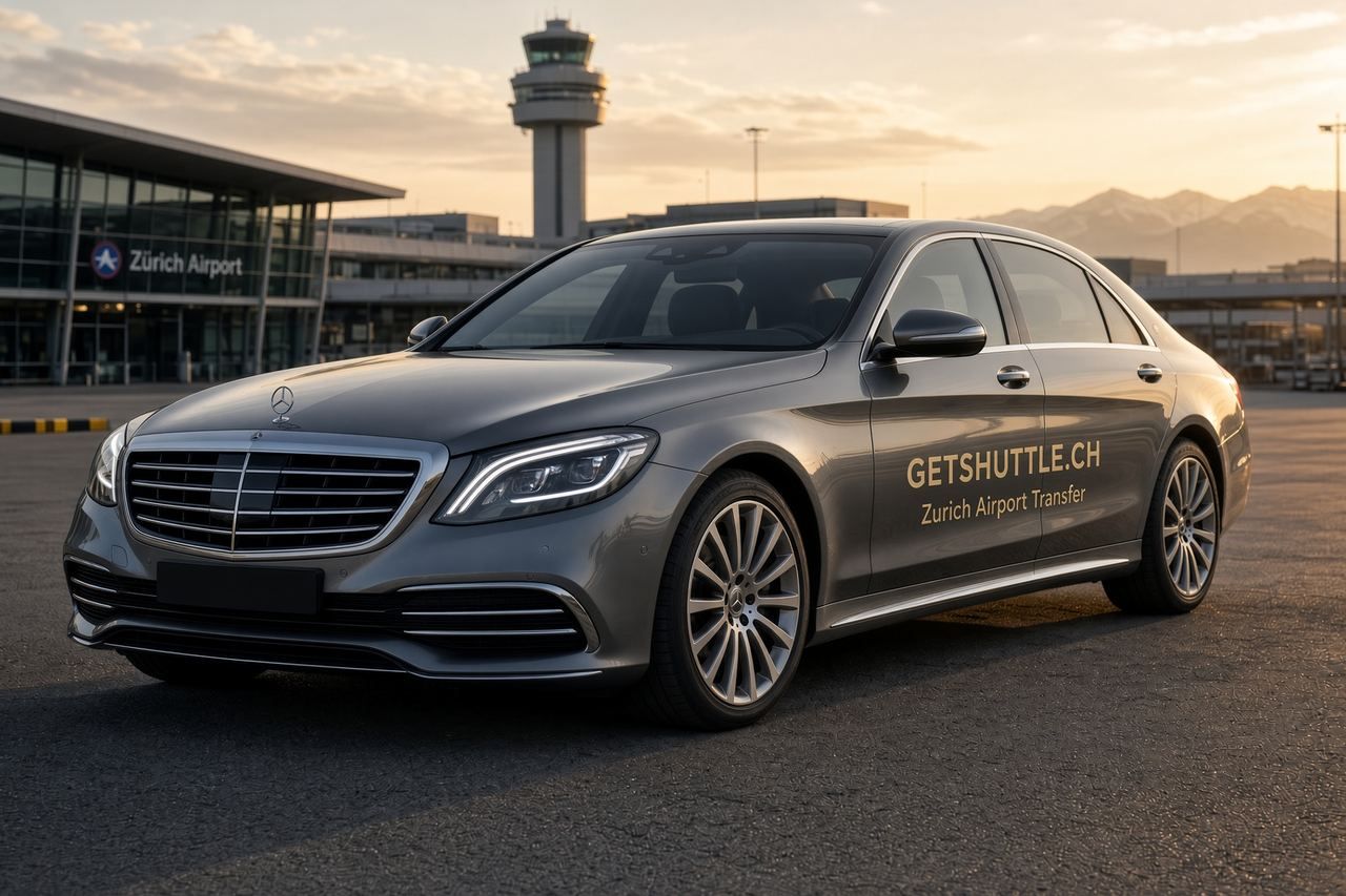 Mercedes S-Class Zurich Airport transfer vehicle